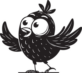 Funny bird vector illustrations