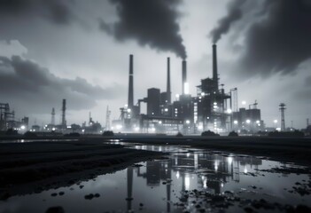  Monochrome Urban Decay An Abstract Study of Industrial Architecture in Dim Lighting