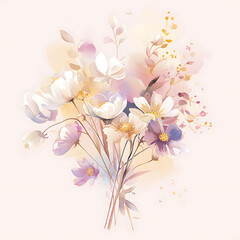 Floral flower vector Illustrations on white background