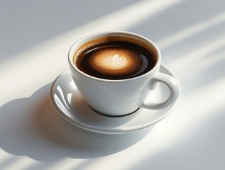 cup of coffee on white background