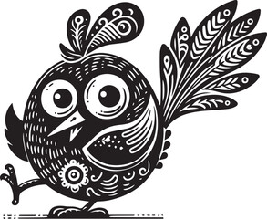 Funny bird vector illustrations, isolated on white background.