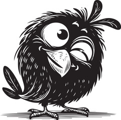 Funny bird vector illustrations, isolated on white background.