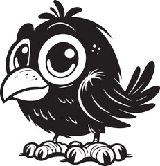 Funny bird vector illustrations, isolated on white background.