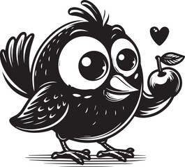 Funny bird vector illustrations, isolated on white background.