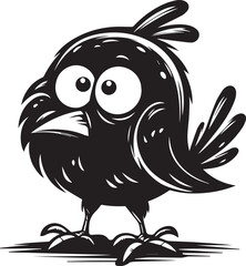 Funny bird vector illustrations, isolated on white background.