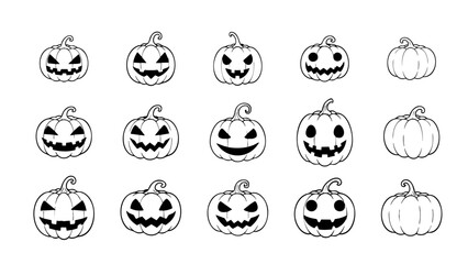 Simple design pumpkins. Vector data. Recommended for Halloween ads, postcards, and thumbnails.