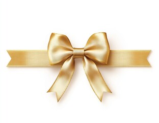 Fototapeta premium Golden Ribbon Bow: Elegant Design, Festive Decoration, Perfect Gift Wrap, Shiny Texture, Luxury Appearance