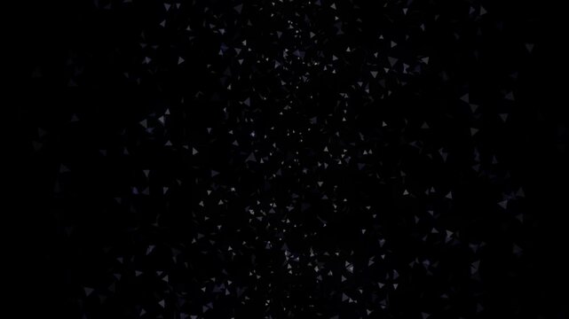 Motion graphics animation of triangular parasitical moving in space. 