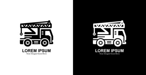 Crane truck logo design with modern style