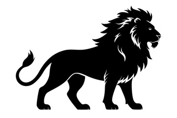 king lion silhouette black vector