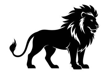 king lion silhouette black vector