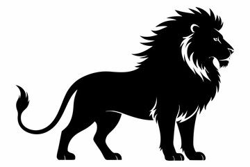 king lion silhouette black vector