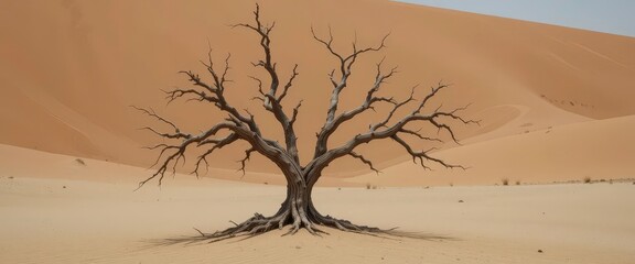  Realistic Dead Tree Photography with Warm Tones and Sandy Textures