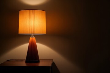 Table Lamp with Cylindrical Shade on Nightstand