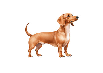 Illustration of a dachshund dog standing. Concept of pets, dogs, and animal illustration.