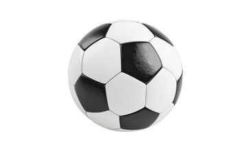 Fototapeta premium Classic soccer ball, black and white football equipment, realistic sports icon PNG for game design and athletic branding isolated on Transparent Background