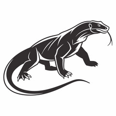 kkomodo dragon silhouette icon vector