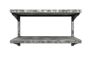 Rustic metal shelving unit against a bright wall, showcasing industrial design and utility in decor