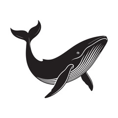 Obraz premium A Blue Whale Vector Silhouette On White Background