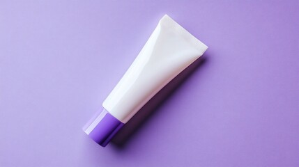 White tube with purple cap