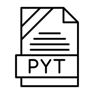 PYT File Format Outline Style Icon