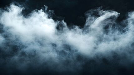 Swirling Realistic Smoke Cloud on Dark Background