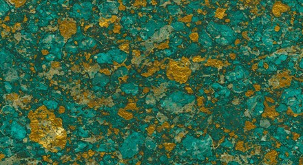 Turquoise and Gold Texture Background with Luxurious Stone Surface