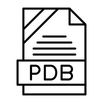 PDB File Format Outline Style Icon