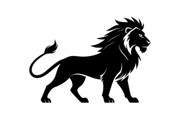 lion king face logo silhouette black vector