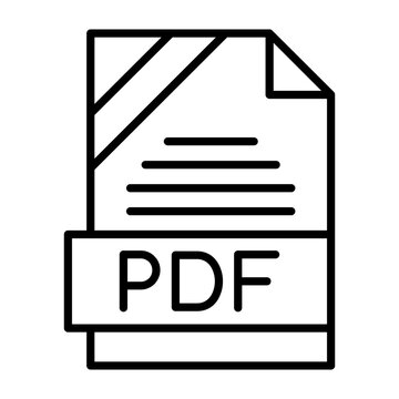 PDF File Format Outline Style Icon