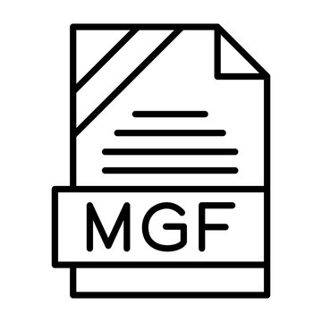 MGF File Format Outline Style Icon