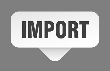 import sticker. import sign isolated on gray background