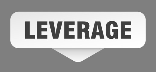 leverage sticker. leverage sign isolated on gray background