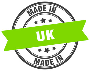 Fototapeta premium Made in uk round sign. Made in uk stamp.