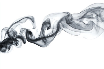 Elegant swirling gray smoke isolated on white