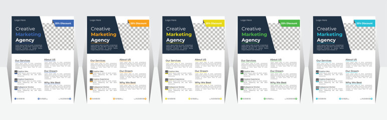 business flyer, brochure, magazine or flier mockup in bright colors. perfect for creative professional business. vector template, Marketing Flyer Design