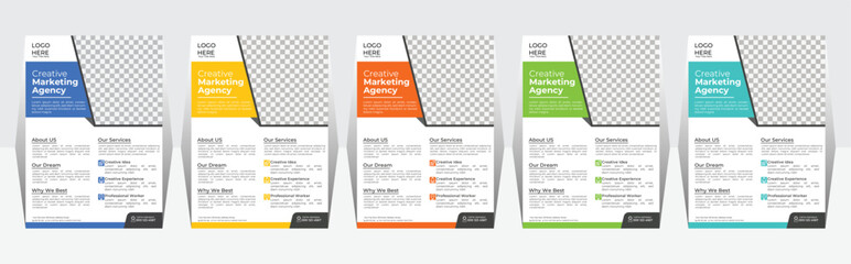 Obraz premium business flyer, brochure, magazine or flier mockup in bright colors. perfect for creative professional business. vector template, Marketing Flyer Design