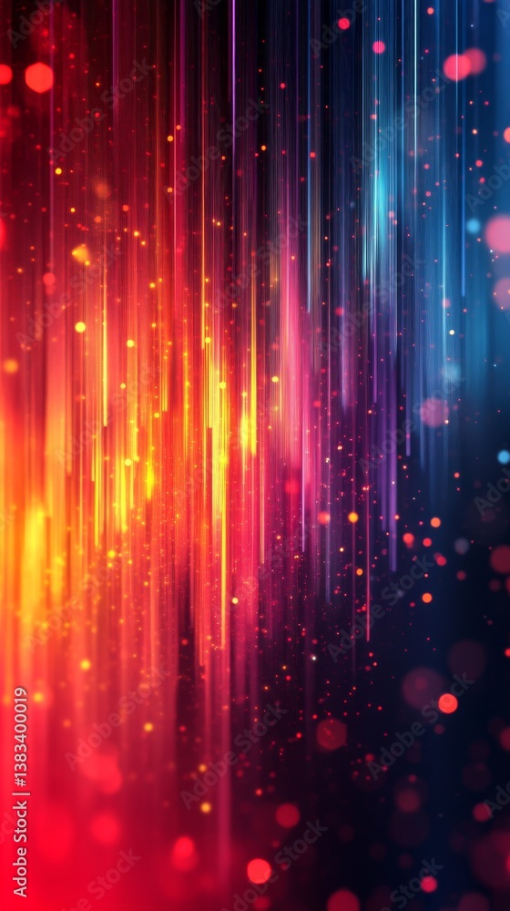Poster futuristic vertical abstract background simulating movement with vibrant colors and patterns
