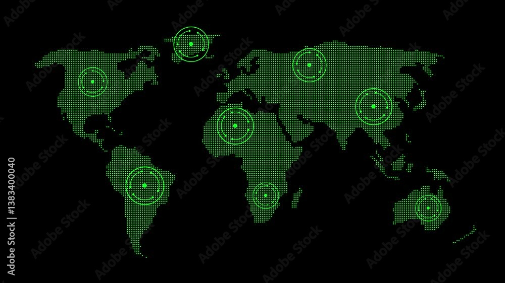 Poster holographic technology graphics of world maps are ideal for business and technology presentations. f