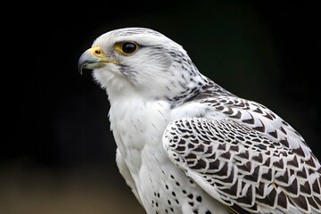 A close-up portrait captures the intense eye and sharp beak of a wild red-tailed hawk, a brown feathered bird of prey and formidable predator