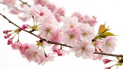 Graceful sakura flowers blooming in harmony, exuding serenity, renewal, and the enchanting aesthetic of nature’s ephemeral wonders