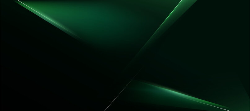 green and black abstract geometric luxury background vector. Social ads banner or Landing page.