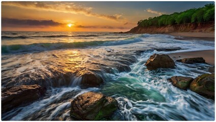 waterfall in the mountains