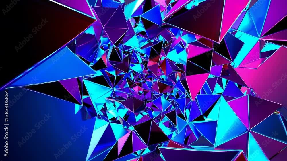 Poster geometric shapes are forming a vibrant and captivating abstract composition, creating a mesmerizing 