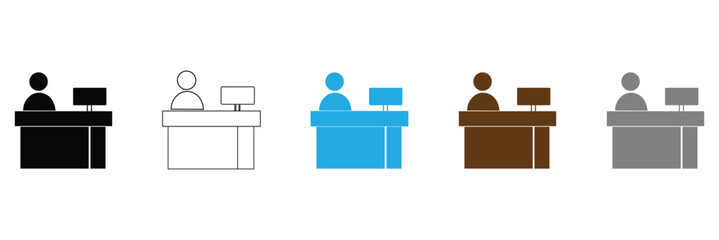 Cashier, bank, cash icon vector image. Can also be used for professionals. Suitable for web apps, mobile apps and print media. Vector Illustration .EPS 10 .