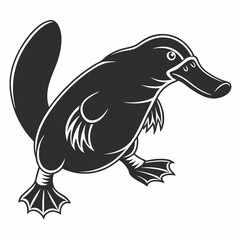 platypus black silhouette icon vector 