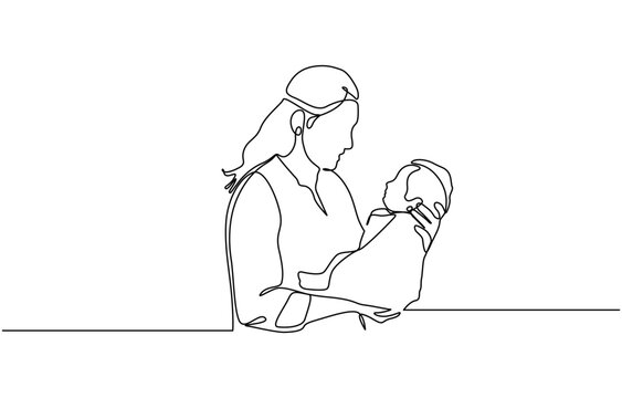 recommend clip art: One continuous single drawing line art flat doodle mother breastfeeding baby, One Continuous Line Drawing of Happy Family Concept. Minimalist Vector Illustration in Simple Linear Style.