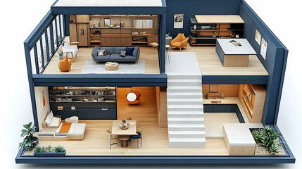 Modern two story house floor plan design