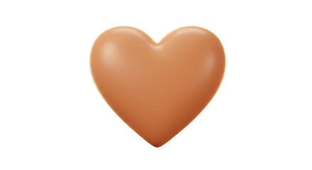 A smooth brown heart displayed over colorful colored background