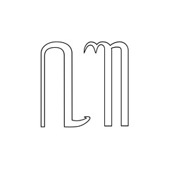 java alphabet line art